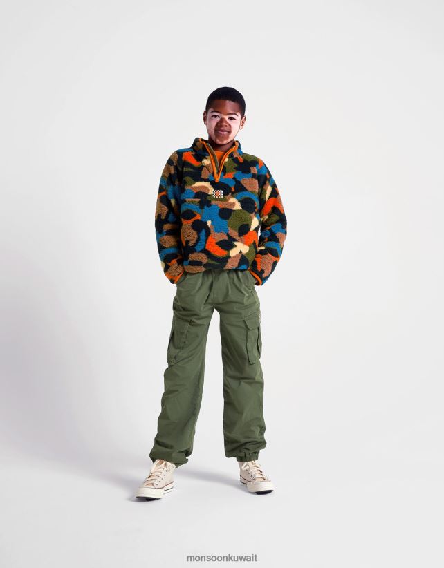 سحب على السراويل البضائع ملابس الأخضر (الكاكي) Monsoon أطفال N4BV8X2212 - Monsoon kuwait online shopping