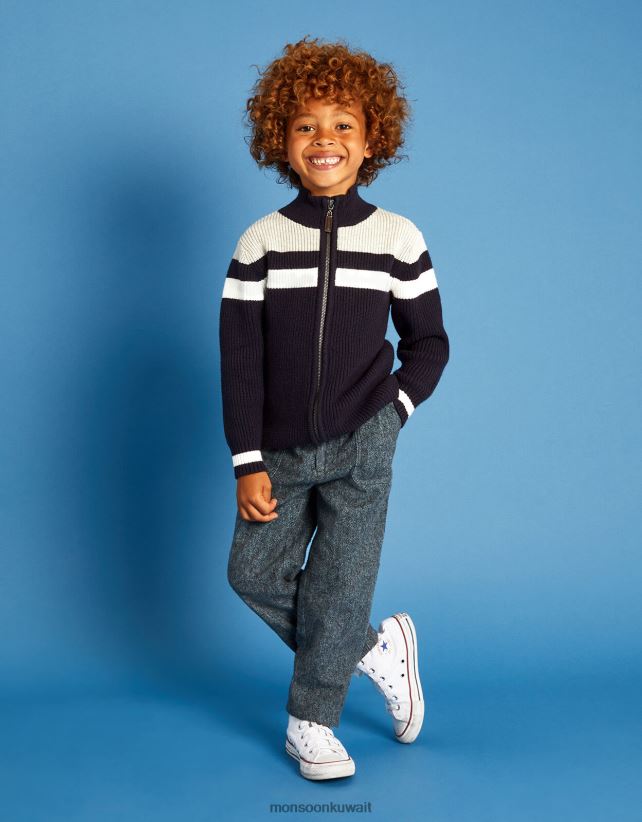 سترة متماسكة بسحاب ملابس الأزرق الداكن) Monsoon ولد N4BV8X2217 - Monsoon kuwait online shopping