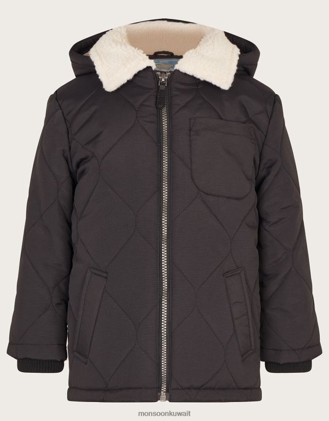 معطف بورغ مبطن ملابس أسود Monsoon ولد N4BV8X2230 - Monsoon kuwait avenues