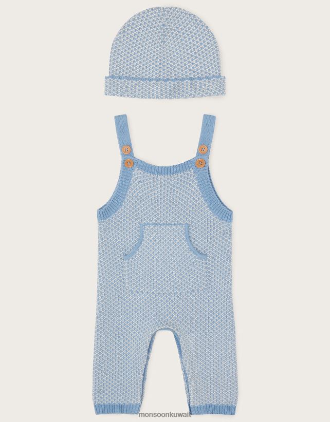 Monsoon معنى - طقم دنغري متماسك وقبعة صغيرة ملابس أزرق Monsoon أطفال N4BV8X2234