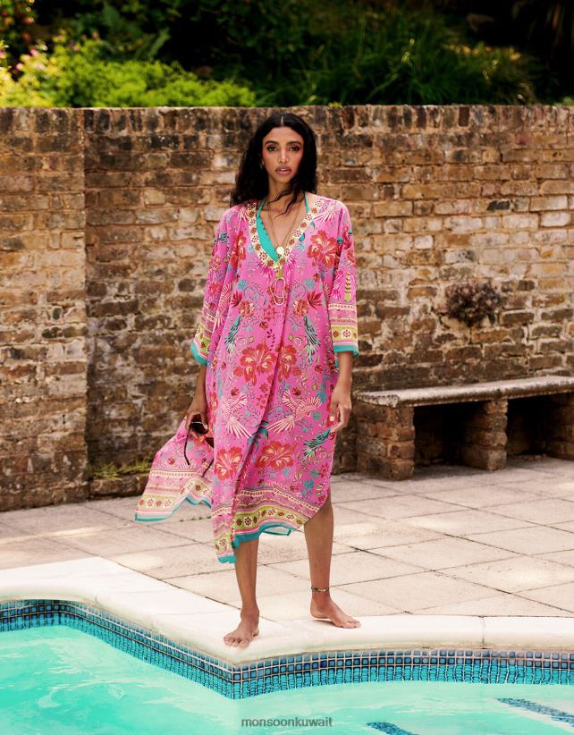 قفطان طويل مطبوع من كيارا ملابس موضة Monsoon نحيف N4BV8X224 - Monsoon children