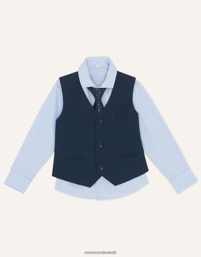 طقم صدرية آدم مكون من ثلاث قطع ملابس الأزرق الداكن) Monsoon ولد N4BV8X2267 - Monsoon online customer service