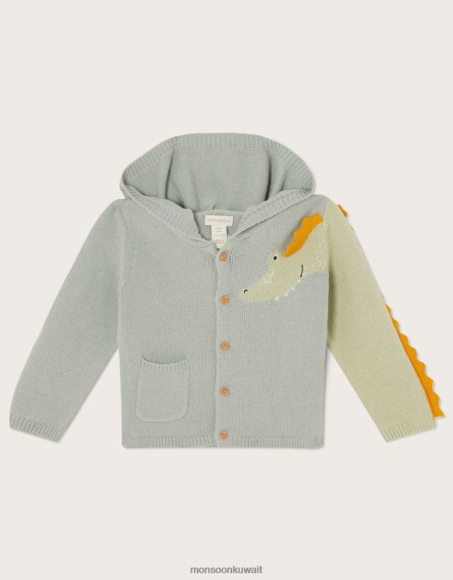 Monsoon UAE - سترة بغطاء رأس على شكل تمساح لحديثي الولادة ملابس أخضر Monsoon أطفال N4BV8X2283