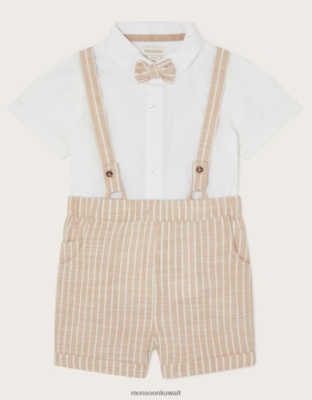 Monsoon معنى - مجموعة قصيرة من الأقواس المخططة لحديثي الولادة من سامي ملابس حجر طبيعي) Monsoon أطفال N4BV8X2284
