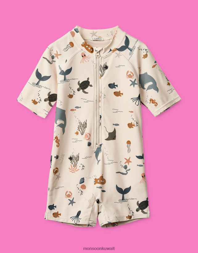 بدلة السباحة ليووود ماكس ملابس كريم Monsoon أطفال N4BV8X2287 - Monsoon kuwait avenues