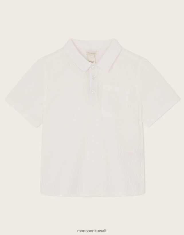 Monsoon UAE - قميص نصف بلاكيت سلوب ملابس عاج Monsoon ولد N4BV8X2288