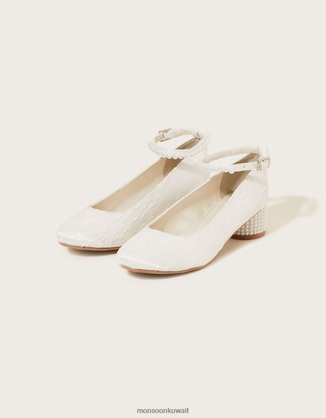 الكعب الدانتيل اللؤلؤ أحذية عاج Monsoon بنت N4BV8X2293 - Monsoon kuwait online shopping