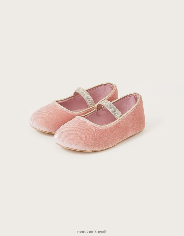 Monsoon محل - حذاء مخملي ووكر باللون الوردي أحذية لون القرنفل Monsoon أطفال N4BV8X2307