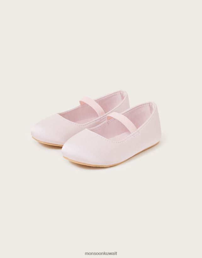 حذاء بيبي سادي ساتان ووكر باللون الوردي أحذية لون القرنفل Monsoon أطفال N4BV8X2312 - Monsoon kuwait online shopping