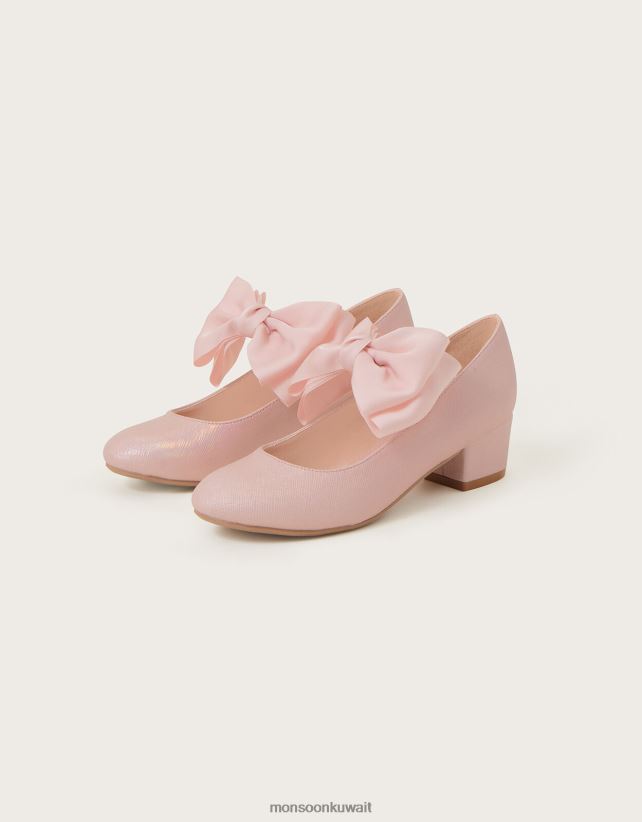 Monsoon UAE - الكعوب القوس الساتان الخشخاش أحذية لون القرنفل Monsoon بنت N4BV8X2328