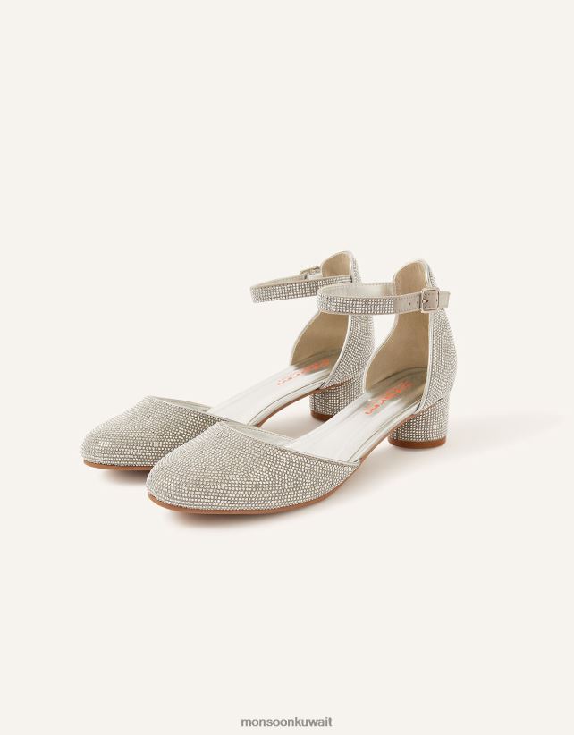 Monsoon accessorize - وميض الكعب من جزأين أحذية فضة Monsoon بنت N4BV8X2329