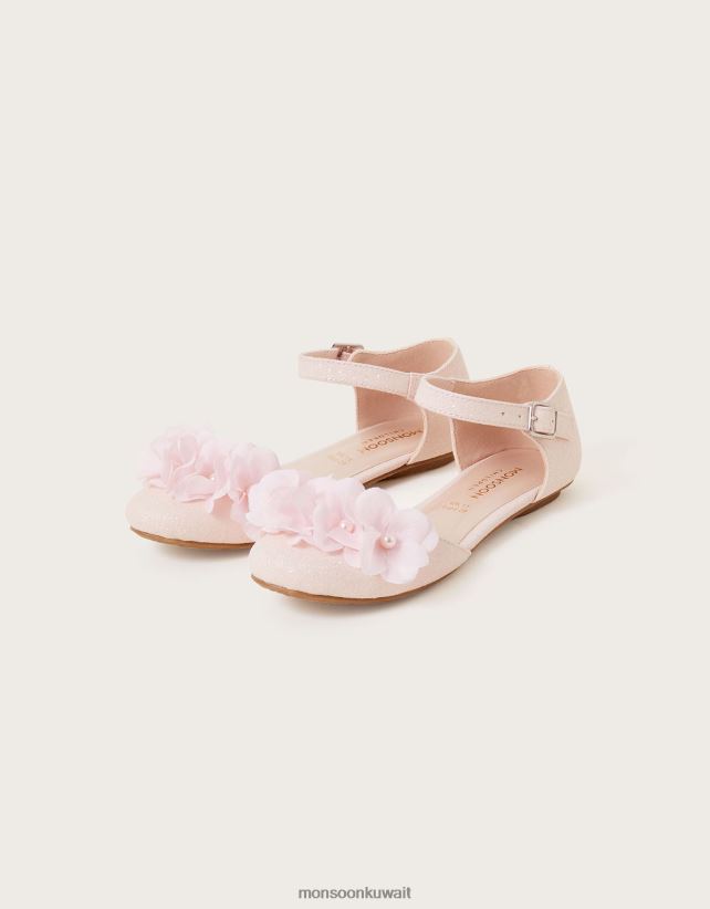 Monsoon accessorize - حذاء راقصة باليه مسطح من جزأين أحذية لون القرنفل Monsoon بنت N4BV8X2355