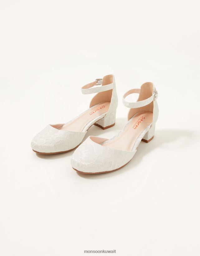 Monsoon Kuwait - الدانتيل الكعب من جزأين أحذية عاج Monsoon بنت N4BV8X2375