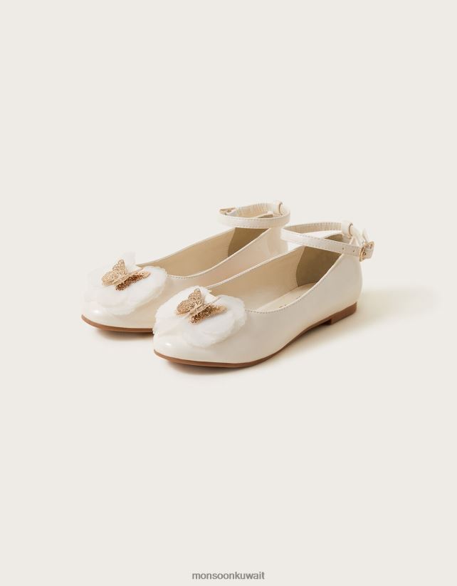 Monsoon Kuwait - كالي براءات الاختراع فراشة راقصة الباليه أحذية عاج Monsoon بنت N4BV8X2396