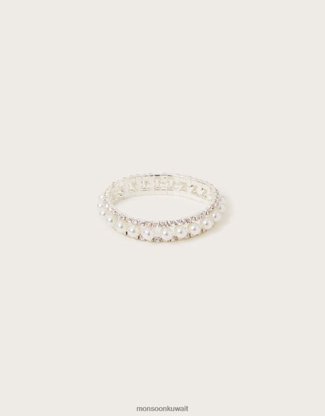 Monsoon معنى - سوار مطاطي من اللؤلؤ الماسي ملحق أنيق Monsoon بنت N4BV8X2408