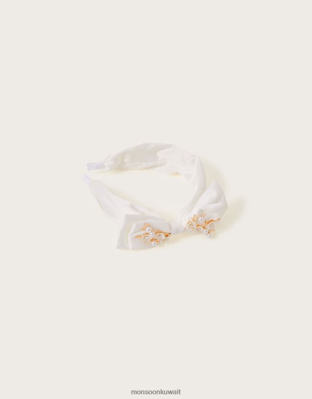 Monsoon معنى - عصابة رأس على شكل زهرة مستوحاة من الطراز العتيق ملحق رشيقة Monsoon بنت N4BV8X2427