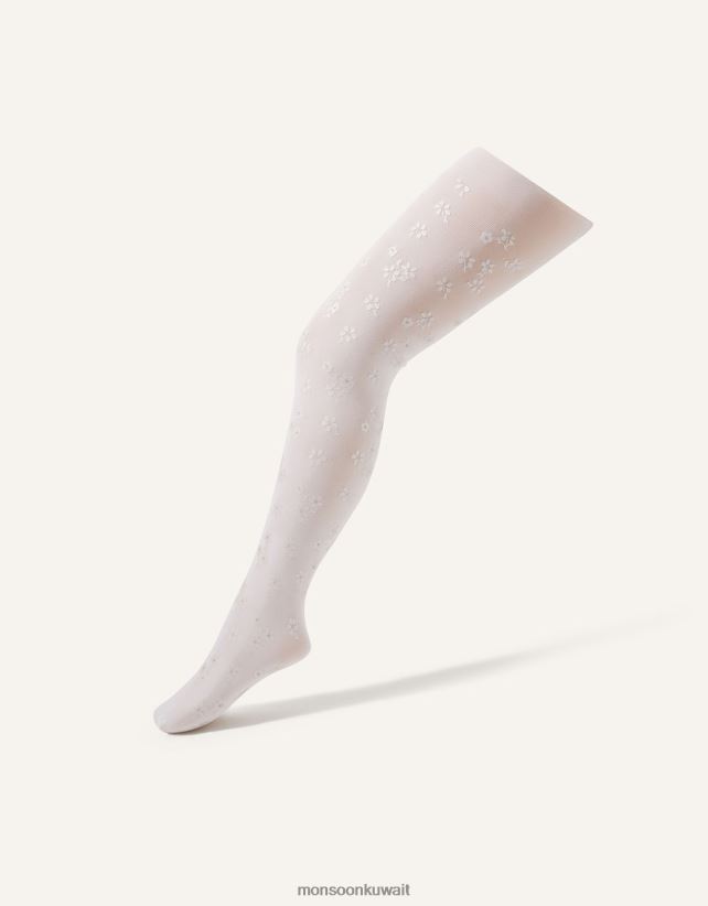 Monsoon محل - الجوارب طباعة زهرة بيرلاتو ملحق لون القرنفل Monsoon بنت N4BV8X2442