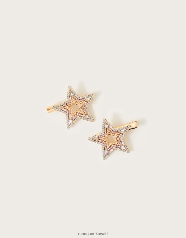 Monsoon معنى - مجموعة مشابك سوبر ستار سباركل مكونة من قطعتين ملحق حار Monsoon بنت N4BV8X2518