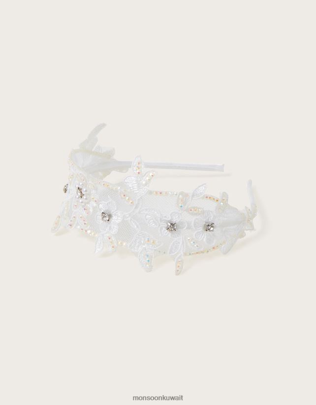 Monsoon محل - عصابة رأس مزينة بالزهور لوصيفات العروس ملحق أنيق Monsoon بنت N4BV8X2544