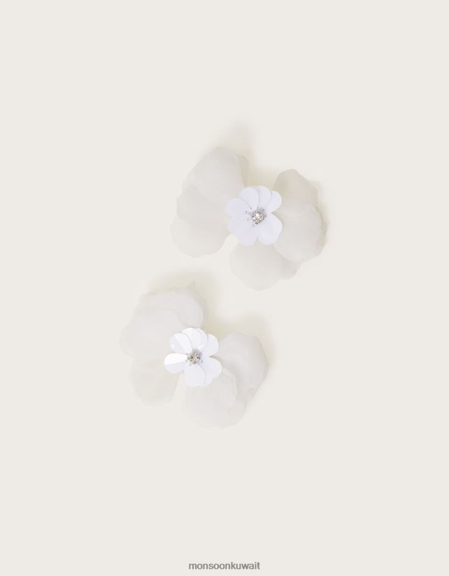 مجموعة من مشابك شعر على شكل زهرة كانكان مكونة من قطعتين ملحق أنيق Monsoon بنت N4BV8X2580 - Monsoon children