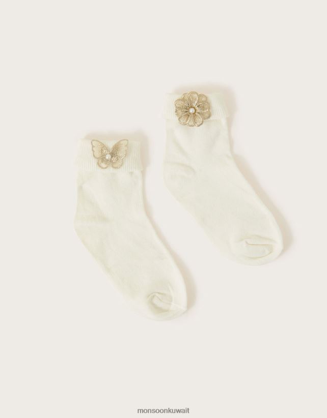 Monsoon UAE - مجموعة من الجوارب على شكل فراشة وزهرة ملحق متعدد Monsoon بنت N4BV8X2603