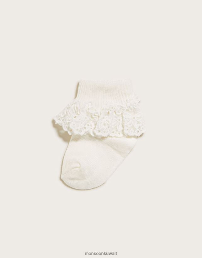 جوارب دانتيل على شكل فيونكة للأطفال من أوليفيا ملحق عاج Monsoon بنت N4BV8X2617 - Monsoon kuwait online shopping