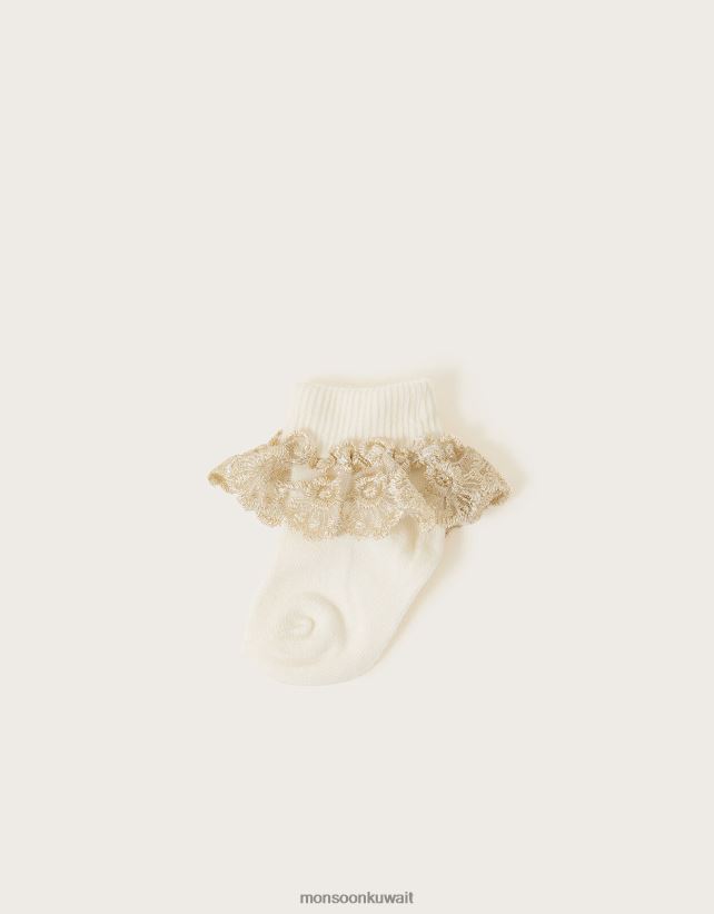 Monsoon accessorize - جوارب دانتيل لامعة للأطفال ملحق عاج Monsoon بنت N4BV8X2629