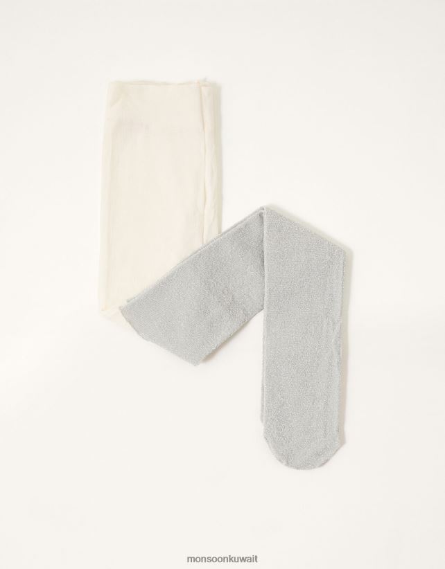 Monsoon معنى - الجوارب النايلون البريق الطفل ملحق فضة Monsoon بنت N4BV8X2690