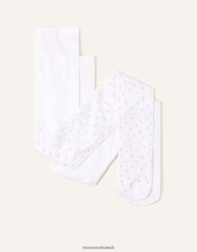 Monsoon Kuwait - مجموعة من قطعتين من الجوارب اللامعة على شكل قلب ملحق متعدد Monsoon بنت N4BV8X2728