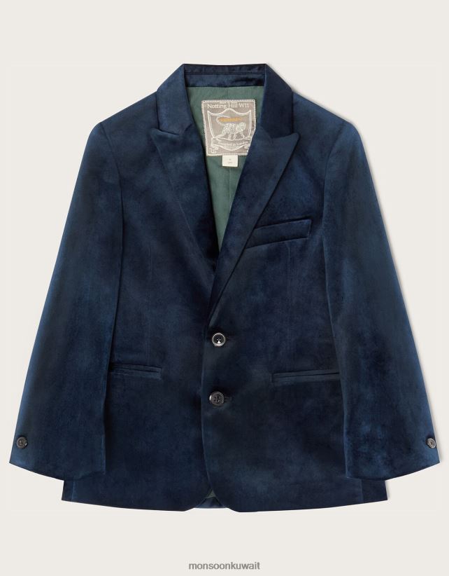 Monsoon محل - السترة الذكية المخملية ملابس الأزرق الداكن) Monsoon ولد N4BV8X2770