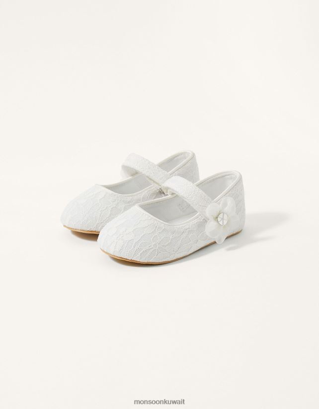 Monsoon UAE - أحذية ووكر بفيونكة من الدانتيل باللون العاجي أحذية عاج Monsoon أطفال N4BV8X2774