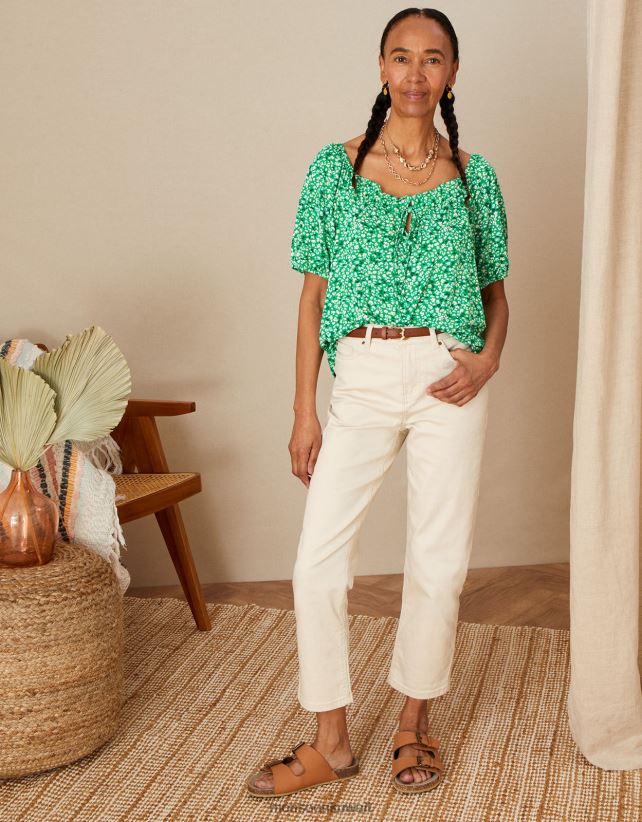 Monsoon محل - قميص جيرسي ديتسي مع لينزينج إيكوفيرو ملابس أخضر Monsoon نحيف N4BV8X2788