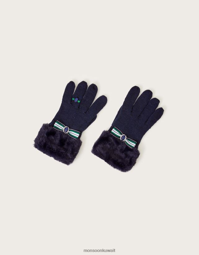 قفازات حلقة القوس ملحق الأزرق الداكن) Monsoon أطفال N4BV8X2827 - Monsoon online customer service