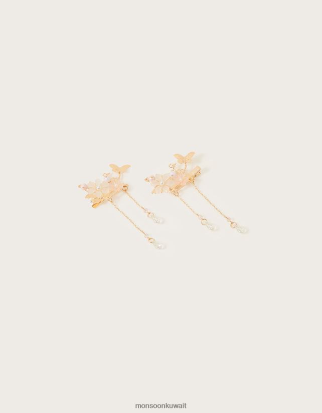 Monsoon معنى - مجموعة مشابك شرابة جميلة للحديقة مكونة من قطعتين ملحق موضة Monsoon بنت N4BV8X2841