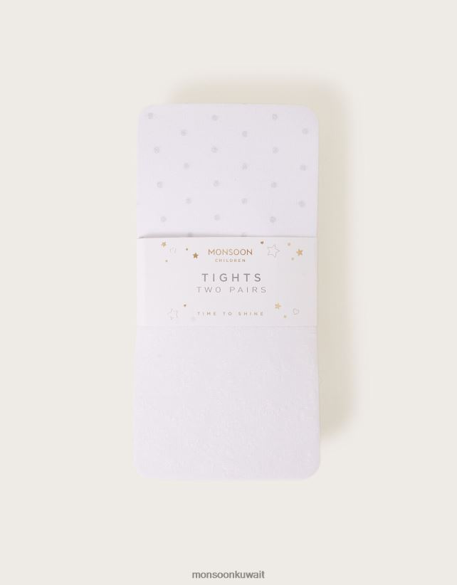 Monsoon محل - مجموعة من قطعتين من الجوارب الباروكية والجليتر ملحق فضة Monsoon بنت N4BV8X2847