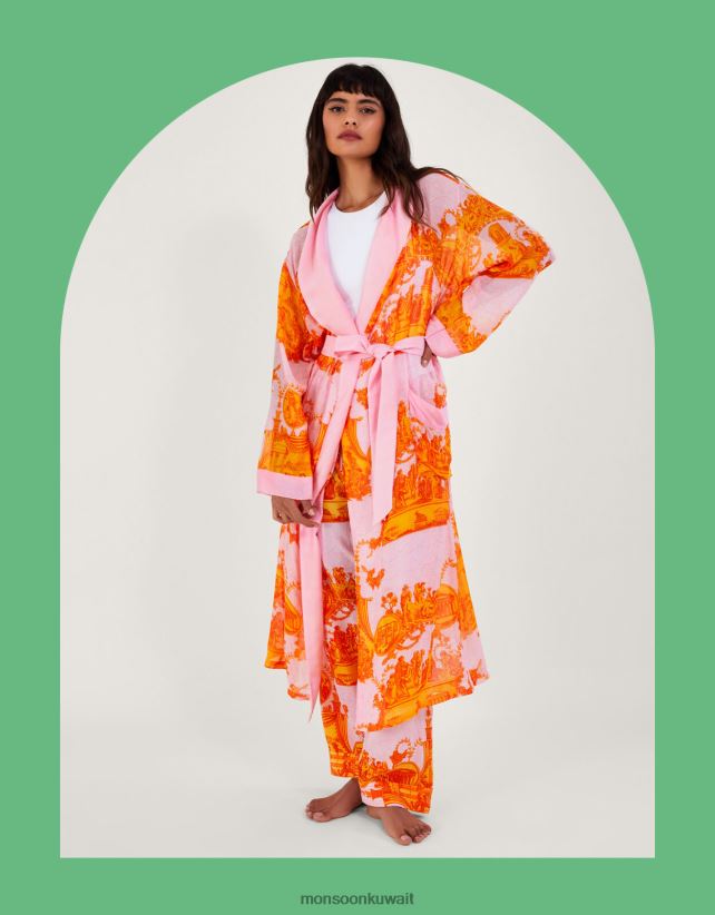 Monsoon UAE - ثوب بطبعة مائة نجمة وأعمدة قديمة ملابس رشيقة Monsoon نحيف N4BV8X297