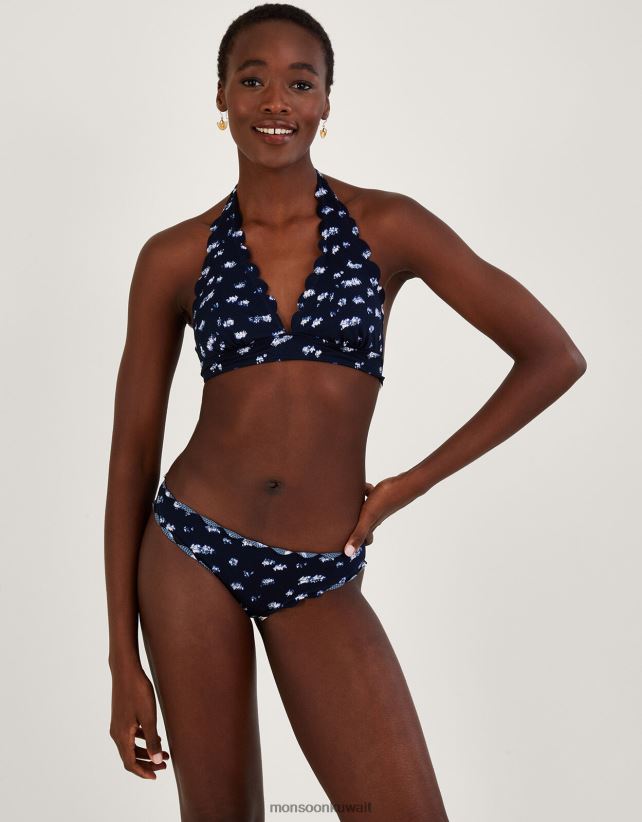 Monsoon accessorize - قطعة بيكيني سفلية بطباعة الباتيك مع بوليستر معاد تدويره ملابس الأزرق الداكن) Monsoon نحيف N4BV8X363