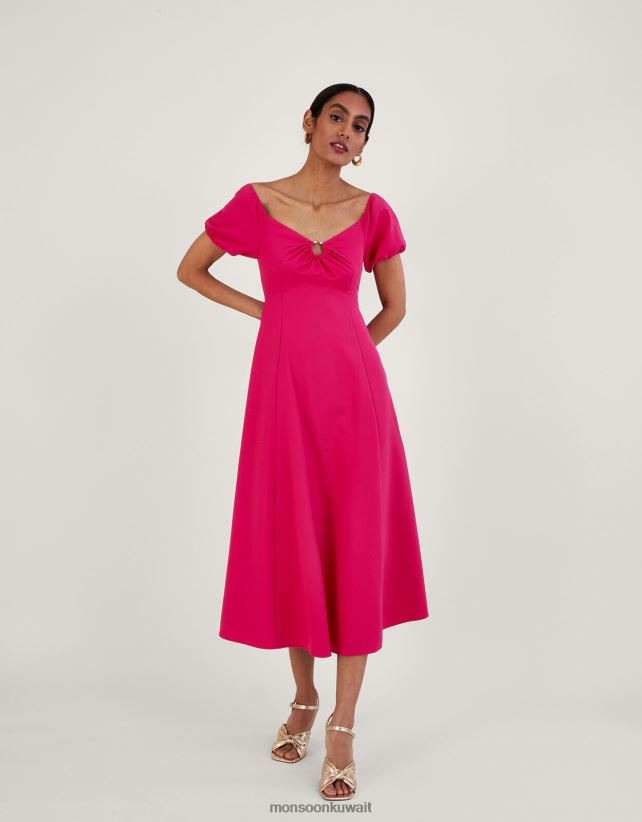 فستان كاتي بتفاصيل حلقة باردو ملابس لون القرنفل Monsoon نحيف N4BV8X369 - Monsoon online customer service