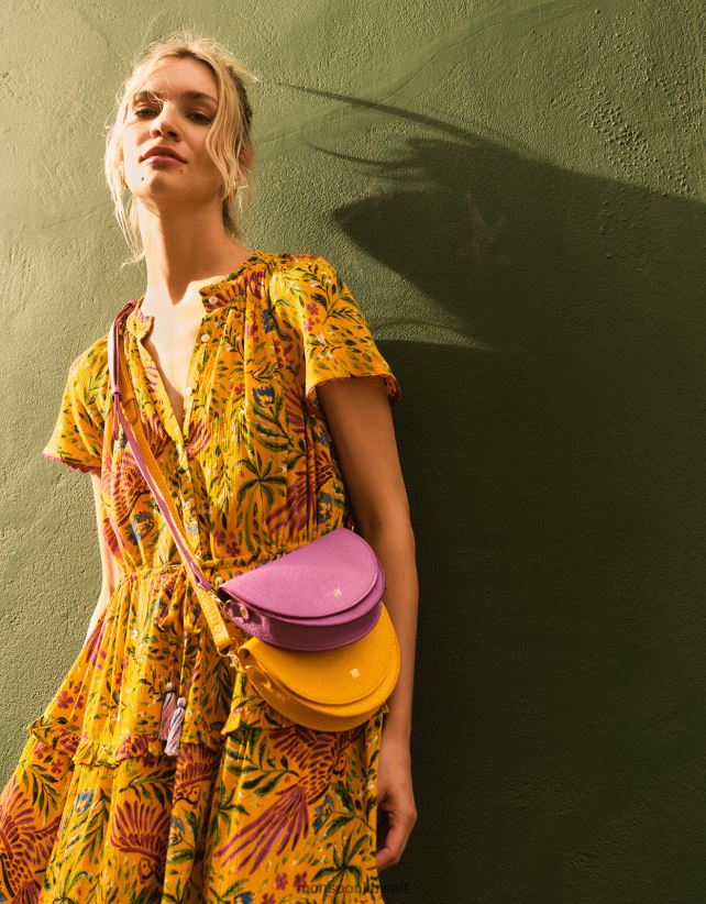 Monsoon UAE - فستان بطبعات الأزهار والنخيل في لينزينغ إيكوفيرو ملابس أصفر Monsoon نحيف N4BV8X379