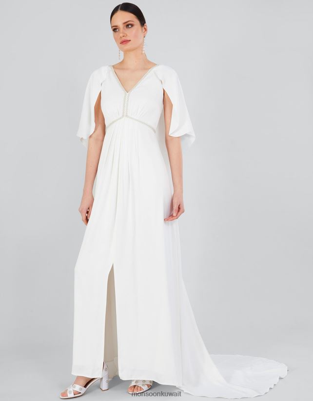 صوفي فستان الزفاف ماكسي الساتان ملابس عاج Monsoon نحيف N4BV8X399 - Monsoon kuwait online shopping