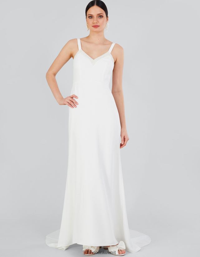 فستان زفاف طويل من كيت بيرل ملابس عاج Monsoon نحيف N4BV8X400 - Monsoon kuwait avenues