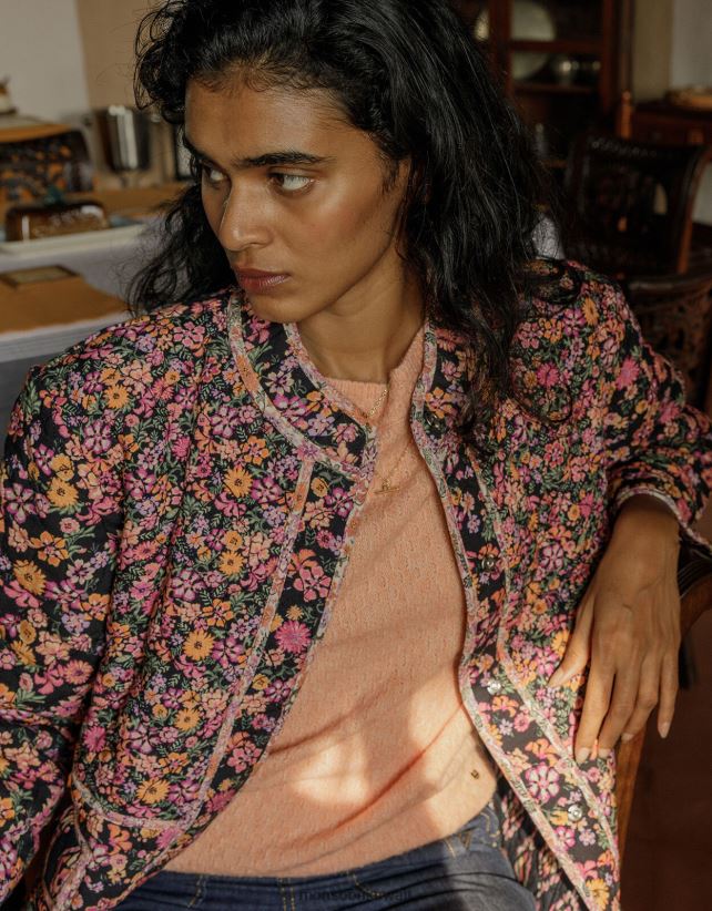 Monsoon accessorize - سترة بغرز فائقة النعومة مع بوليستر معاد تدويره ملابس البرتقال (الخوخ) Monsoon نحيف N4BV8X402