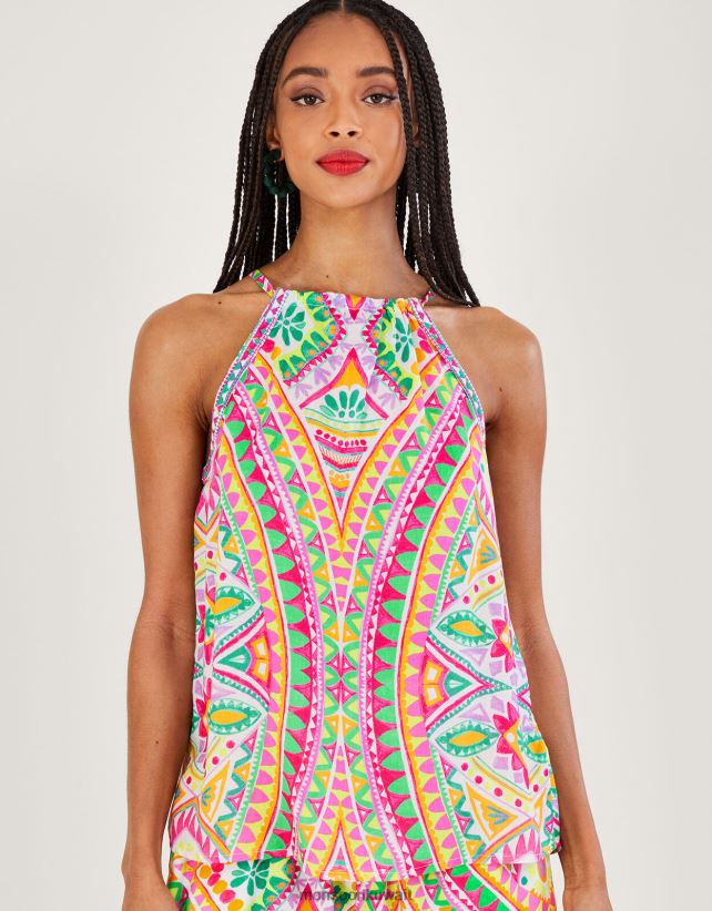 Monsoon معنى - بلوزة كامي بطبعة فسيفساء ملابس لون القرنفل Monsoon نحيف N4BV8X403