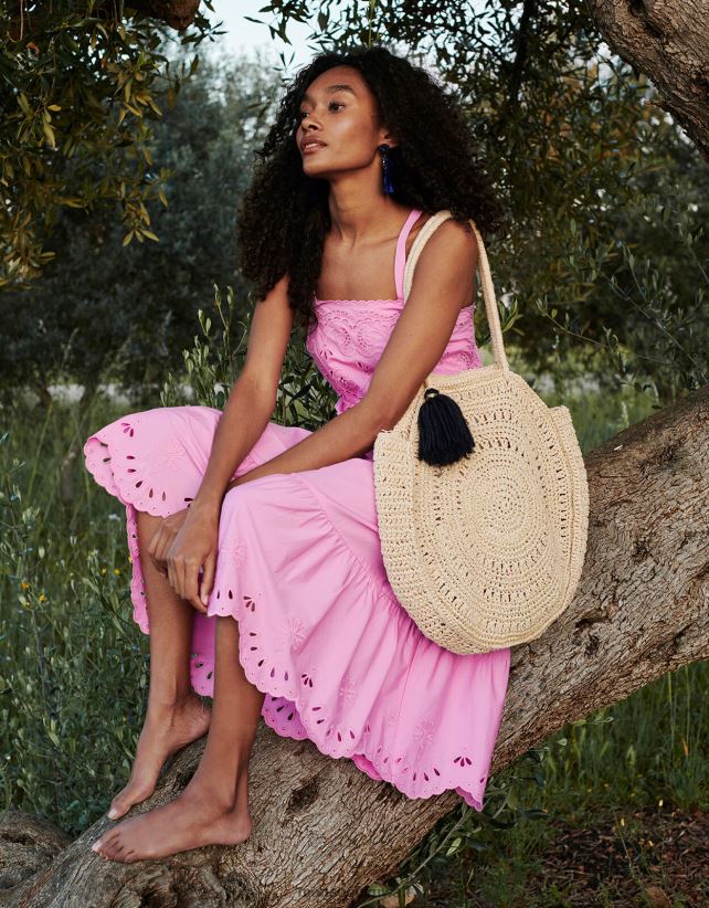 Monsoon accessorize - فستان سيريلا بقصّة من القطن المستدام ملابس لون القرنفل Monsoon نحيف N4BV8X452