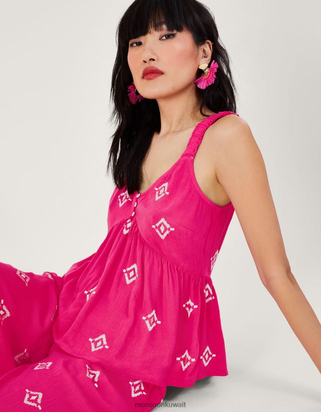 Monsoon محل - كامي مطرز بزخرفة في لينزينج إيكوفيرو ملابس لون القرنفل Monsoon نحيف N4BV8X455