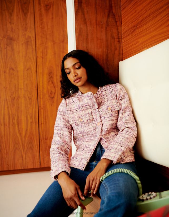 سترة توني تويد ملابس لون القرنفل Monsoon نحيف N4BV8X456 - Monsoon kuwait avenues