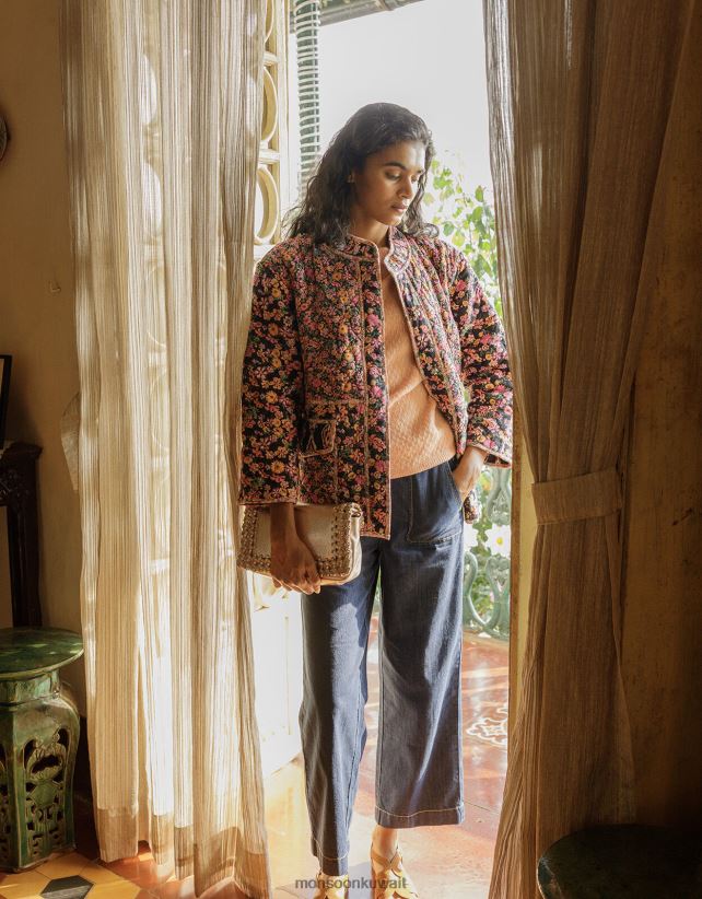 Monsoon محل - بنطال جينز هاربر قصير بأرجل واسعة وطول عادي ملابس الأزرق (نيلي) Monsoon نحيف N4BV8X502