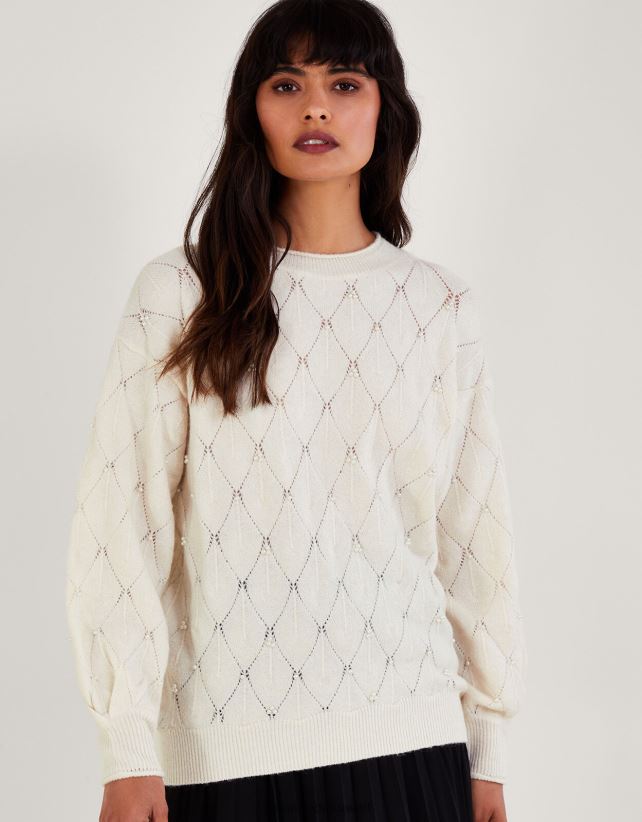 سترة تفاصيل اللؤلؤ ملابس عاج Monsoon نحيف N4BV8X51 - Monsoon kuwait avenues