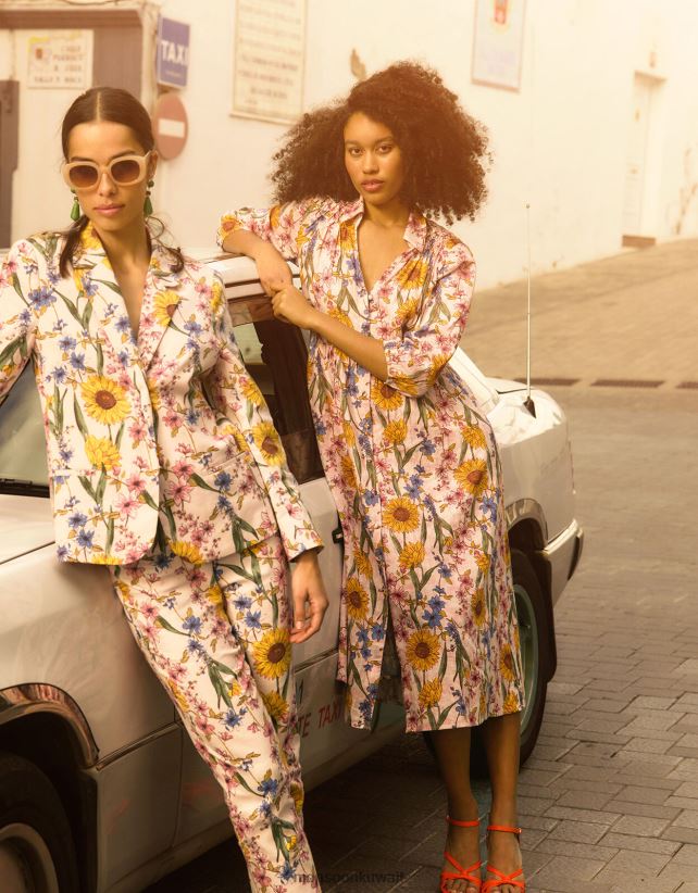 Monsoon accessorize - فستان قميص ليلى من مزيج الكتان ملابس الوردي (احمر الخدود) Monsoon نحيف N4BV8X551