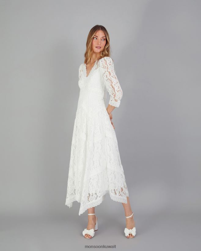فستان زفاف من الدانتيل بحاشية من إيميلي ملابس عاج Monsoon نحيف N4BV8X617 - Monsoon kuwait avenues